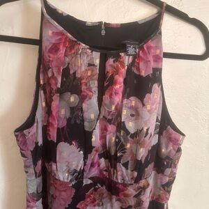 R & M Richards Floral Maxi Dress - Pink and Black